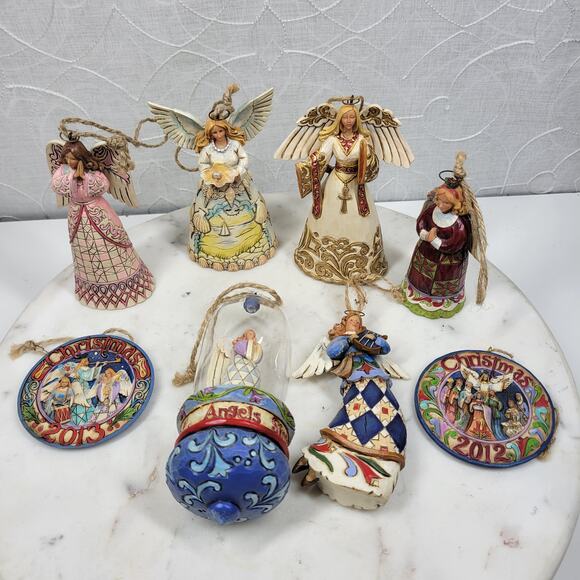 Jim Shore Heartwood Creek Angel Ornament Lot of 8 Christmas Figurines Holiday - Picture 5 of 15